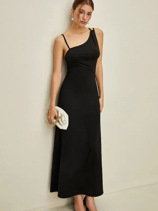 Asymmetrical Sleeveless Long Dress