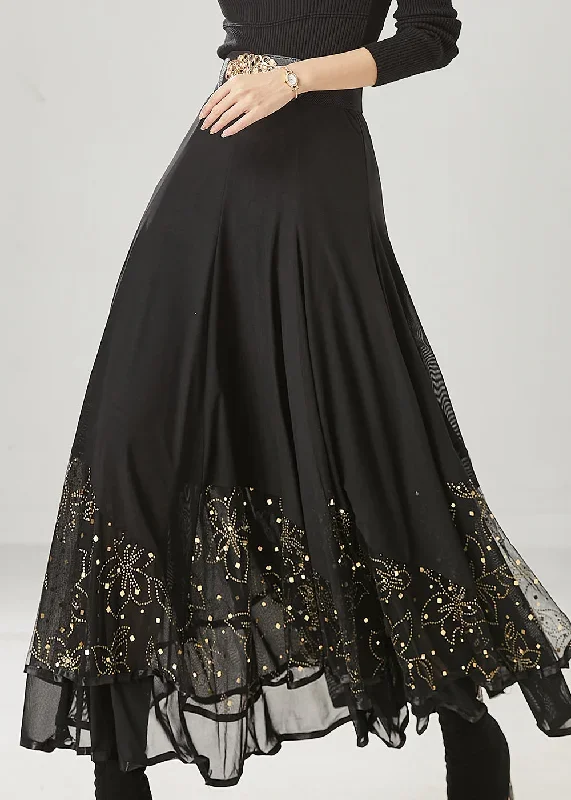 beautiful-black-exra-large-hem-chiffon-dance-skirts-spring