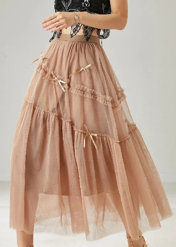 beautiful-khaki-bow-ruffled-tulle-skirts-summer