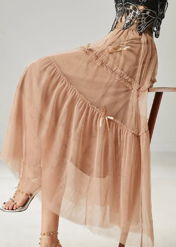 beautiful-khaki-bow-ruffled-tulle-skirts-summer