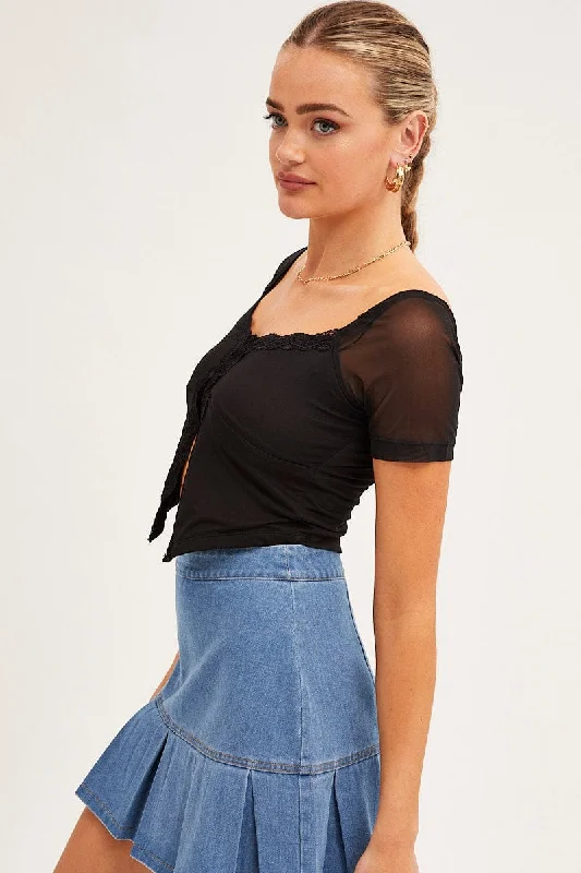 black-butterfly-top-short-sleeve-crop-mesh-bolero-oj1142-34w