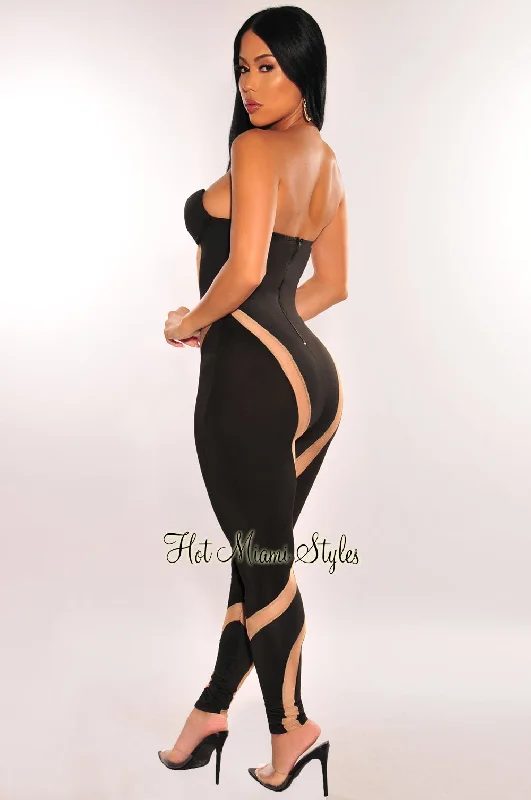 black-nude-mesh-padded-strapless-underwire-jumpsuit