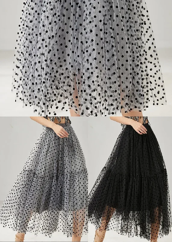 black-patchwork-tulle-skirts-elastic-waist-dot-summer