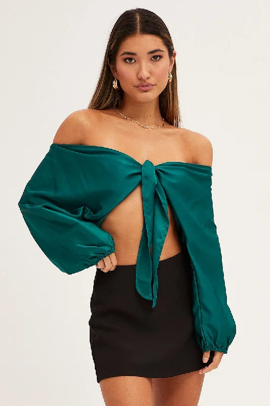 blue-bolero-3-4-sleeve-tie-front-crop-satin-oj1036a-36w