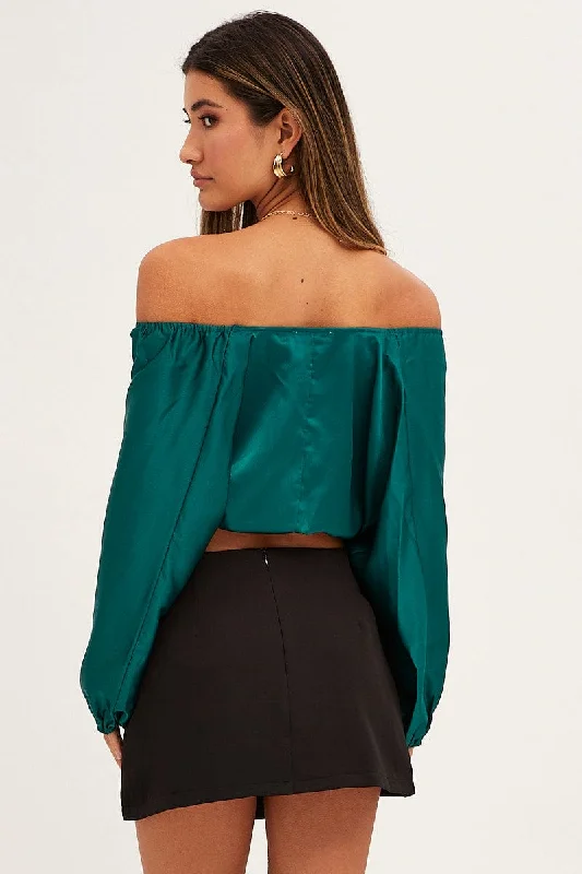 blue-bolero-3-4-sleeve-tie-front-crop-satin-oj1036a-36w