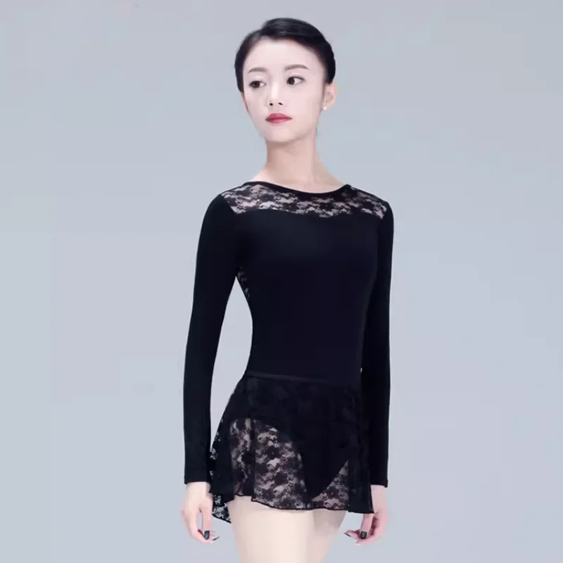 BW Women's Lace Long Sleeve  Leotard