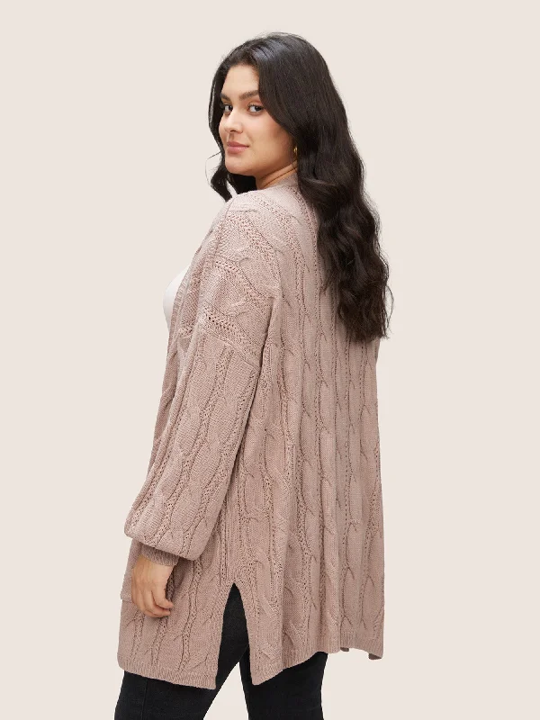 cable-knit-solid-open-front-split-hem-cardigan