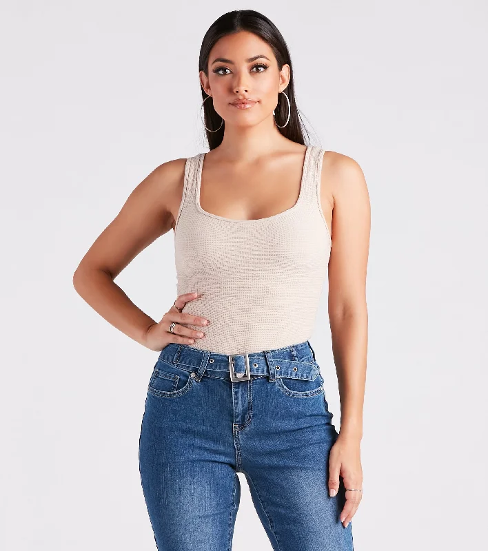 Casual Vibes Sleeveless Scoop Neck Bodysuit