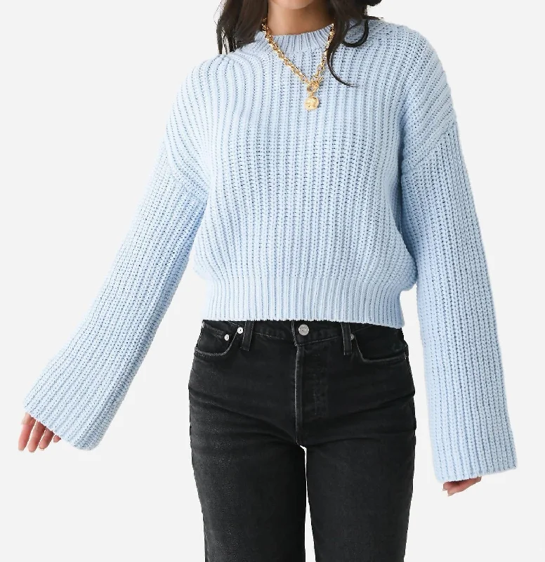 Chunky Crewneck Sweater In Blue