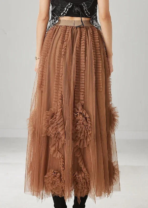 classy-brown-ruffled-stereoscopic-floral-tulle-skirt-spring