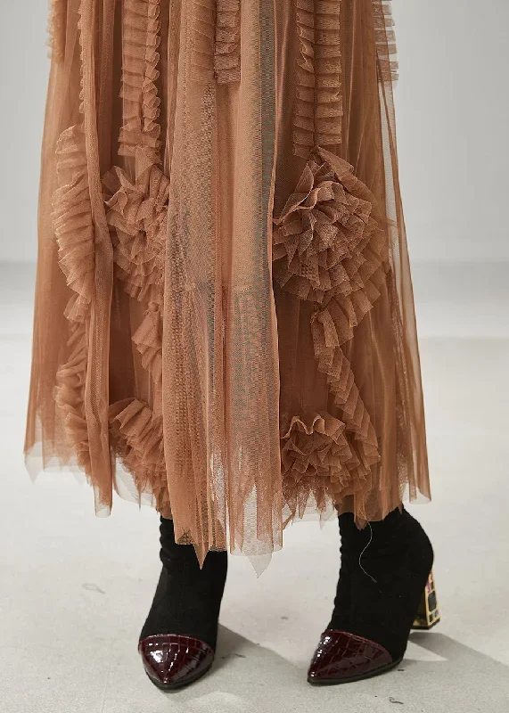 classy-brown-ruffled-stereoscopic-floral-tulle-skirt-spring