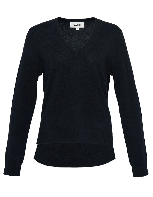 Recycled Cashmere Fitted V-Neck Sweater