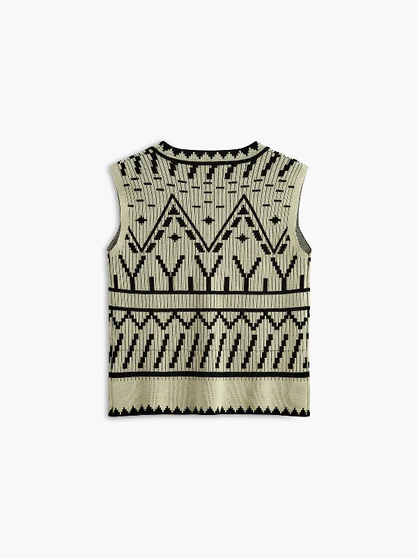 contrast-knit-vest