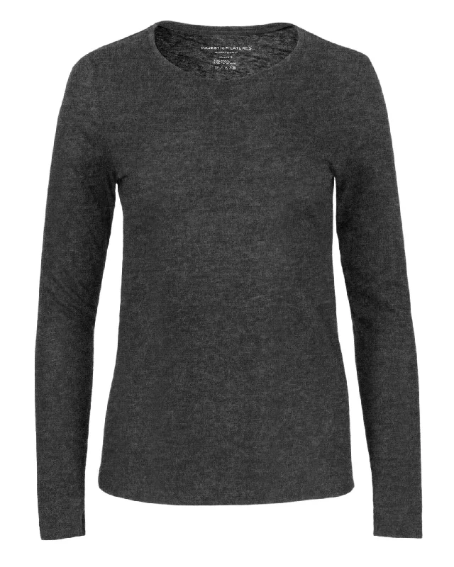 Cotton Cashmere Ls Crewneck In Grey Melange