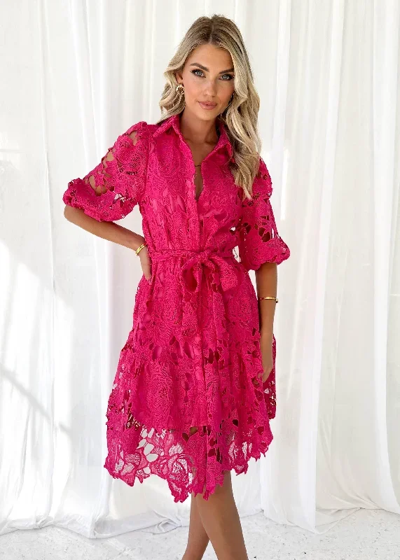 doller-lace-dress-hot-pink