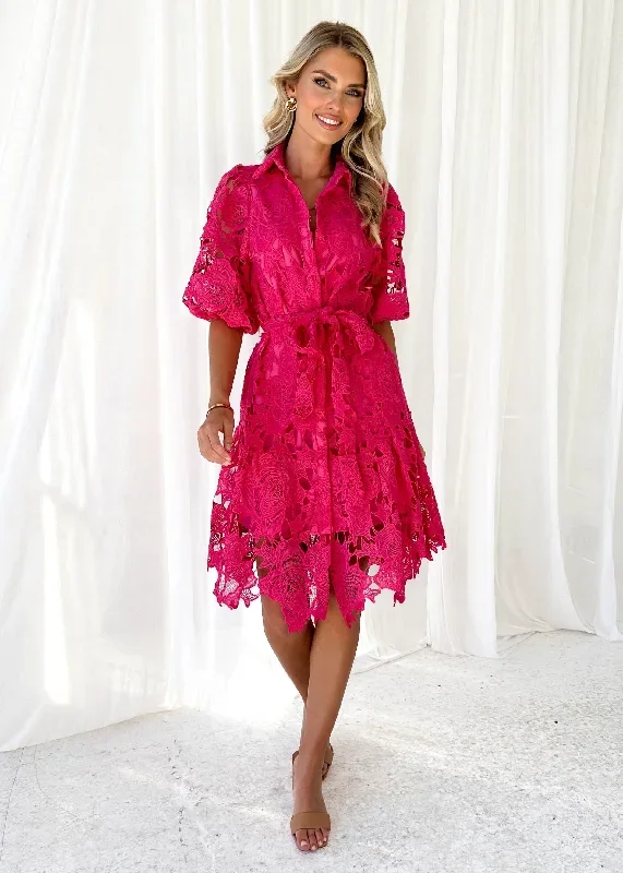 doller-lace-dress-hot-pink