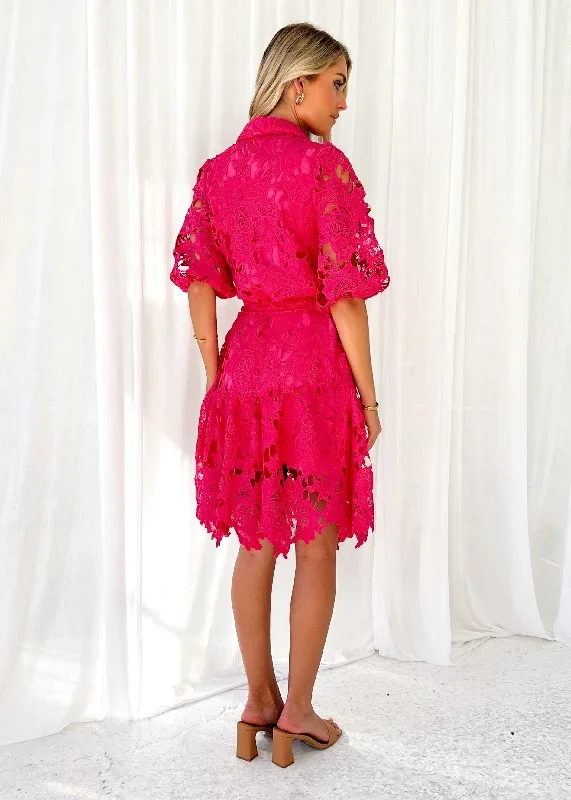 doller-lace-dress-hot-pink