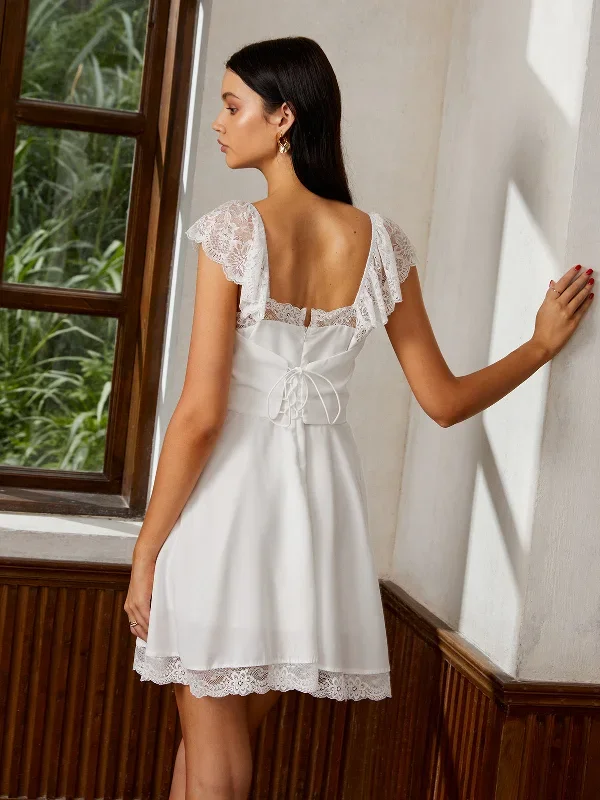 elegant-square-neck-lace-short-dress