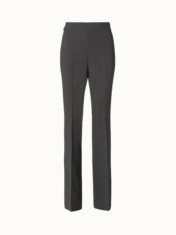 Wool Double-Face Bootcut Pants