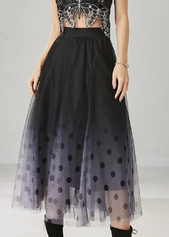 fitted-black-gradient-color-tulle-a-line-skirts-summer