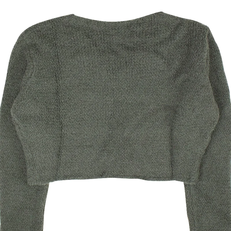 Green Cropped Boucle Sweater