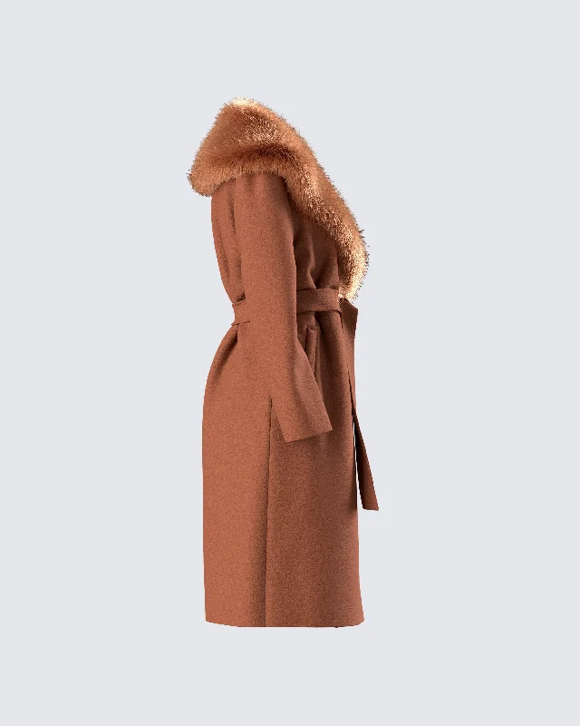 hala-brown-faux-fur-trim-coat