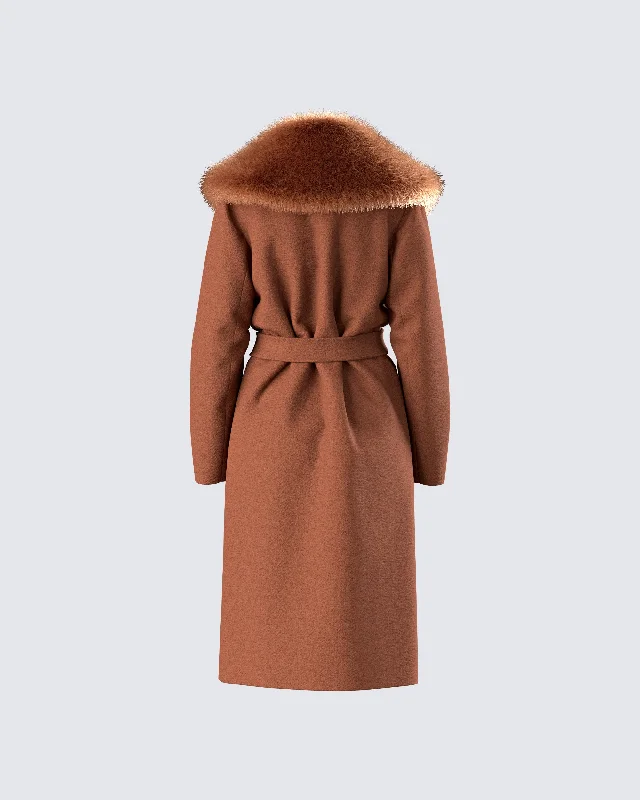 hala-brown-faux-fur-trim-coat