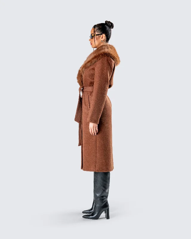 hala-brown-faux-fur-trim-coat