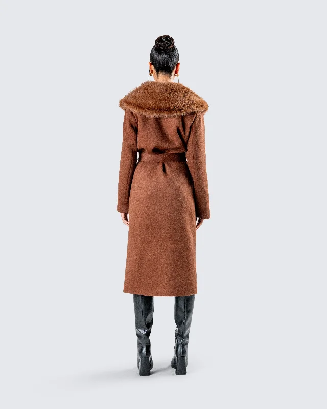 hala-brown-faux-fur-trim-coat