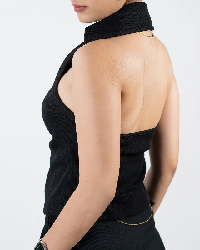 halter-neck-collared-backless-front-button-black-crop-top