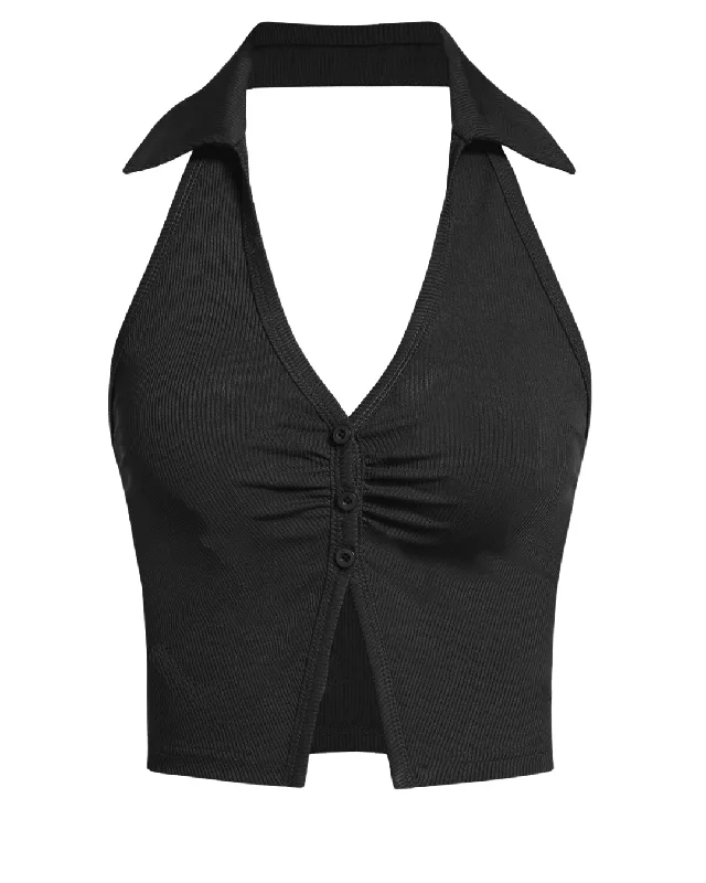 halter-neck-collared-backless-front-button-black-crop-top