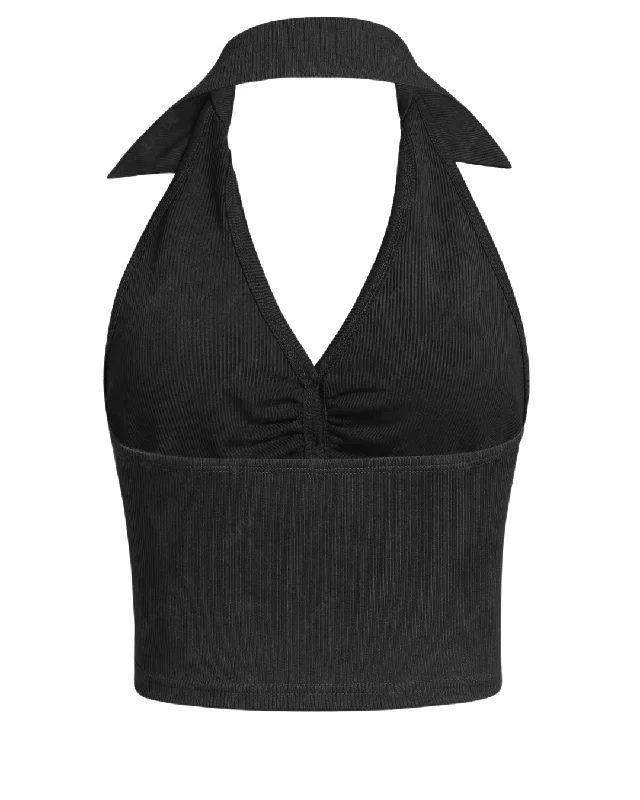 halter-neck-collared-backless-front-button-black-crop-top