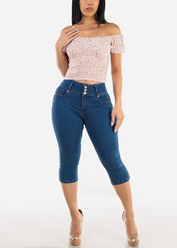 high-waisted-butt-lifting-indigo-denim-capris-lc2211indigo