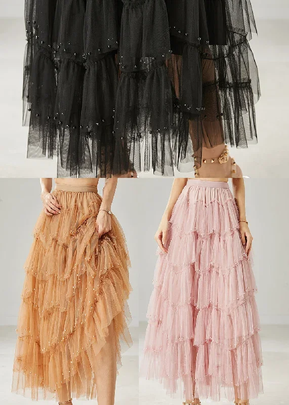 italian-pink-nail-bead-layered-tulle-beach-skirt-summer