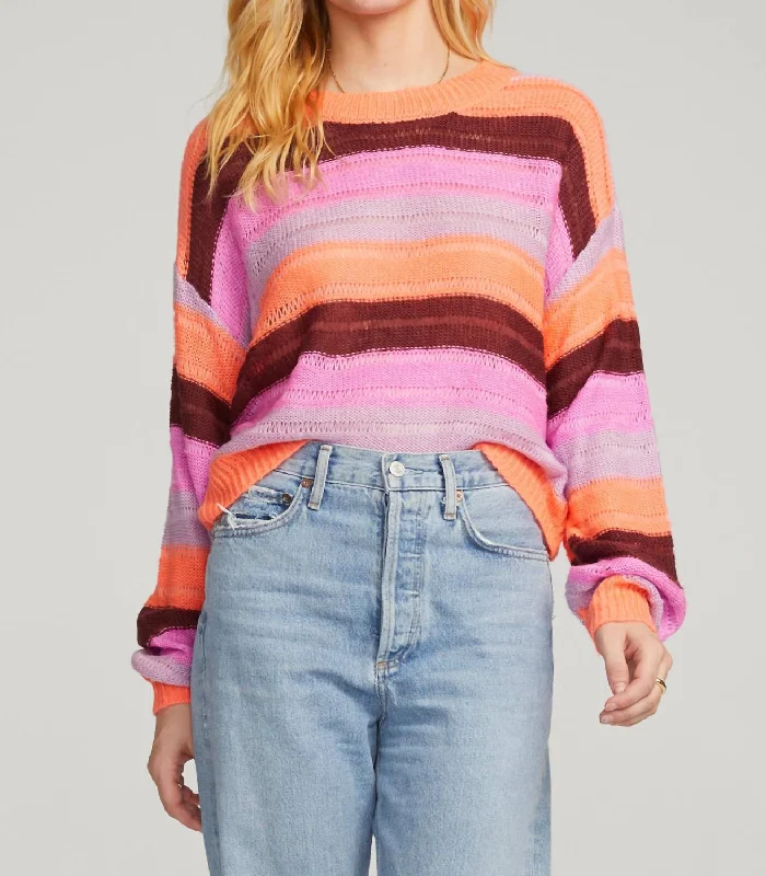 Jed Sweater In Multi Stripe