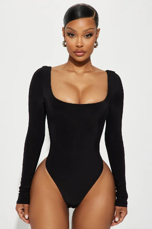 Katerina Long Sleeve Bodysuit - Black