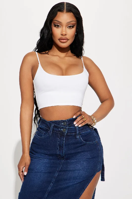 Keep It Low Key Crop Top - White