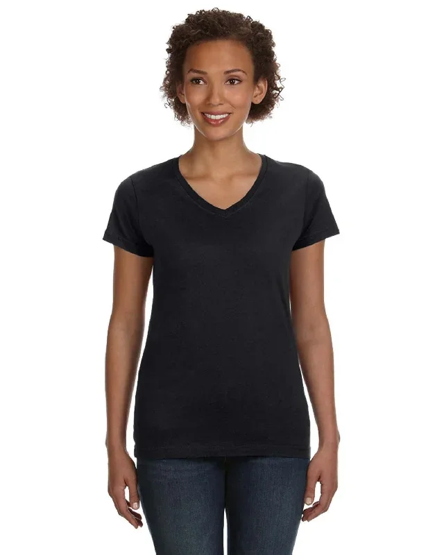 LAT 3507 Ladies' V-Neck Fine Jersey T-Shirt