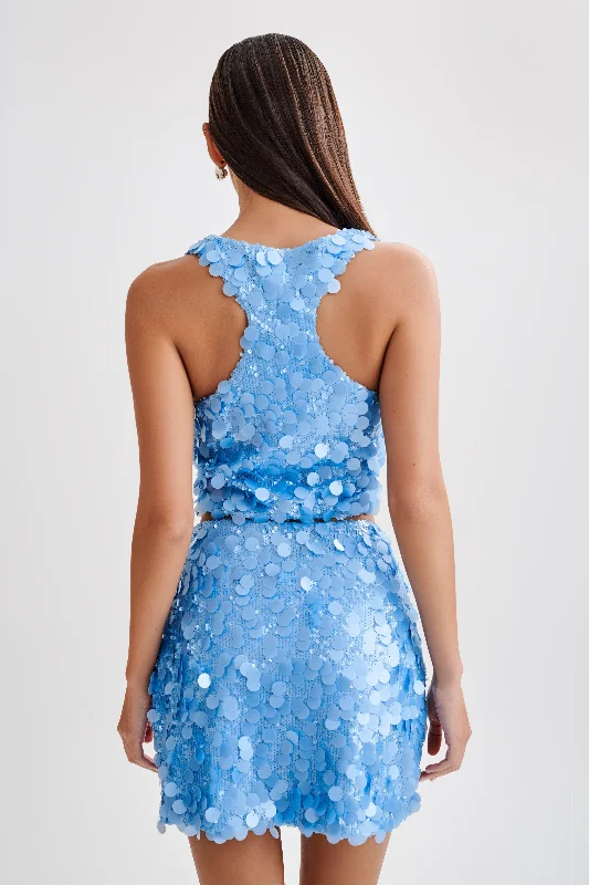 maude-transparent-sequin-racer-crop-top-cornflower-blue