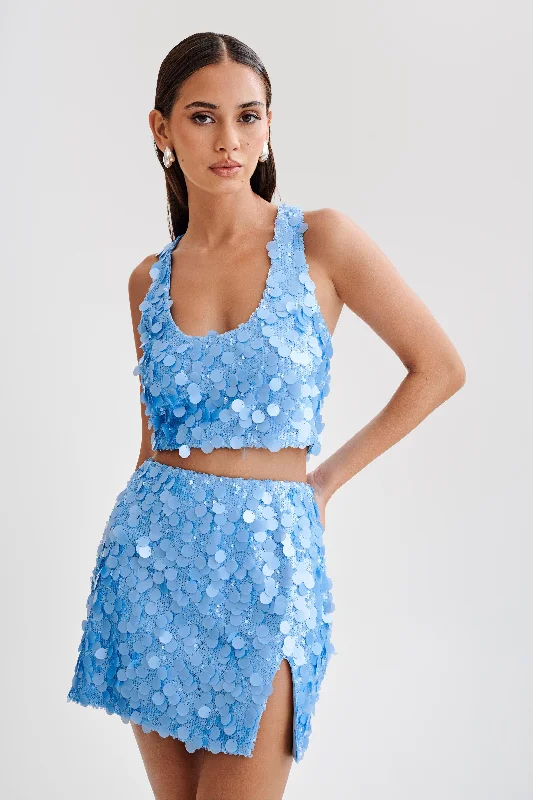 maude-transparent-sequin-racer-crop-top-cornflower-blue