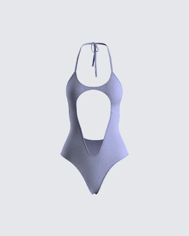 Meera Grey Jersey Cut Out Bodysuit