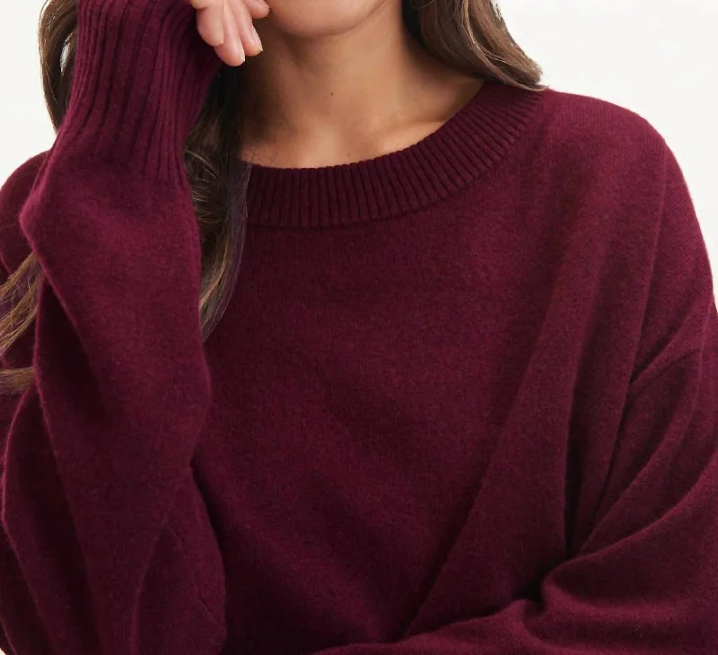 Melissa Cashmere Sweater In Black Cherry