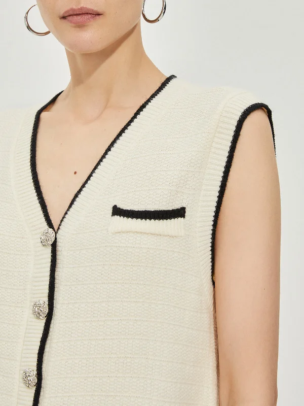 metal-button-contrast-trim-sweater-vest