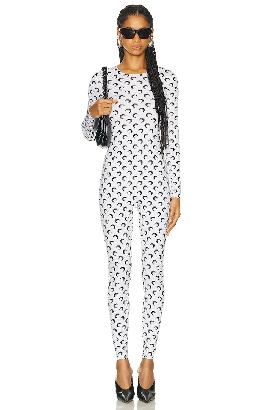 Moon Printed Jersey Catsuit