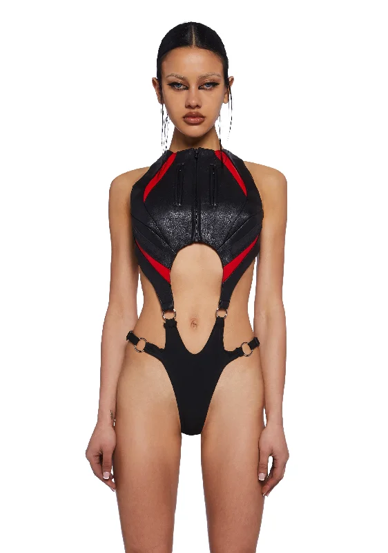 Moto Cut Out Bodysuit