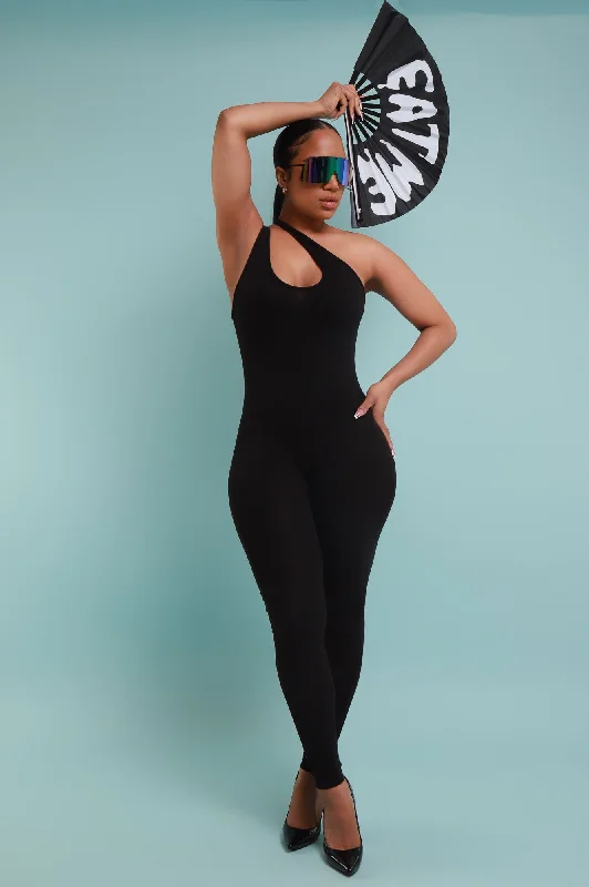 Number One Sleeveless Jumpsuit - Black