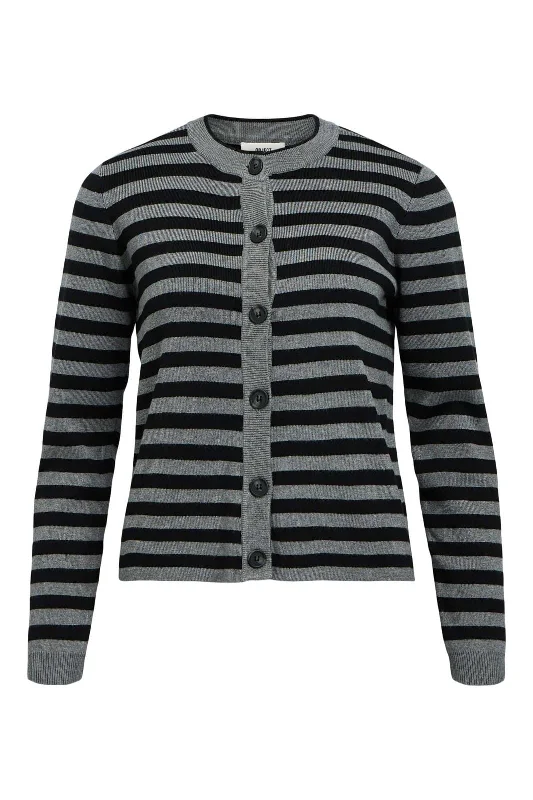 Object - Objester Sli L/S Knit Cardigan - 4535336 Sandshell Black