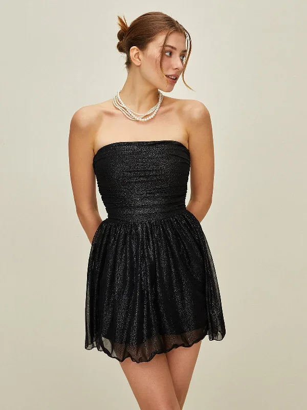 off-shoulder-sequins-knotted-mesh-dress