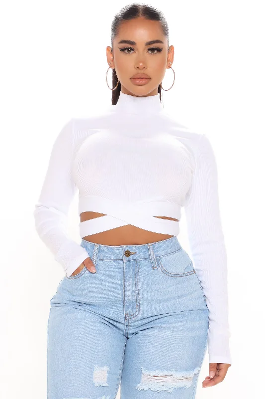 Perfect Timing Crop Top - White