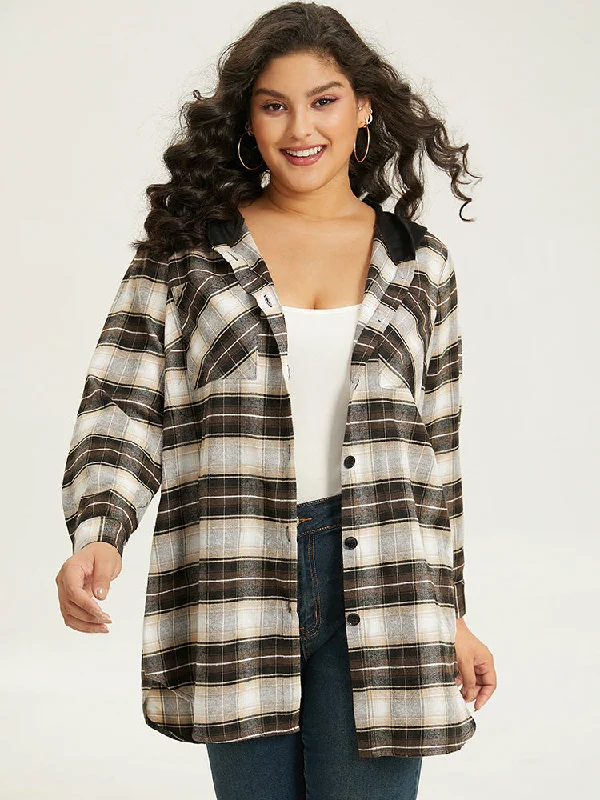 plaid-button-up-hooded-patchwork-coat